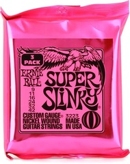 Ernie Ball 3223 Super Slinky Nickel Wound Electric Guitar Strings - .009-.042 Factory 3-pack