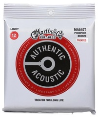 Martin MA540T Authentic Acoustic Lifespan 2.0 Treated 92/8 Phosphor Bronze Guitar Strings - .012-.054 Light