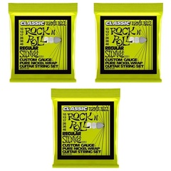 Ernie Ball 2251 Regular Slinky Classic Rock N Roll Electric Guitar Strings - .010-.046 (3-Pack)