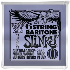 Ernie Ball 2839 Baritone Slinky Nickel Wound Electric Guitar Strings - .013-.072 6-string