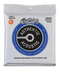 Martin MA545 Authentic Acoustic Superior Performance 92/8 Phosphor Bronze Guitar Strings - .0125-.055 Light/Medium