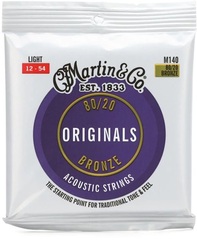 Martin M140 Original Acoustic 80/20 Bronze Guitar Strings - .012-.054 Light