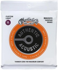 Martin MA535FX Authentic Flexible Core 92/8 Phosphor Bronze Acoustic Guitar Strings - .011-.052 Custom Light