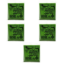 Ernie Ball 2230 Regular Slinky Nickel Wound Electric Guitar Strings - .008-.040 12-string (5-Pack)