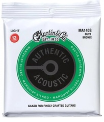 Martin MA140S Authentic Acoustic Marquis Silked 80/20 Bronze Guitar Strings - .012-.054 Light