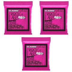 Ernie Ball 2253 Super Slinky Classic Rock N Roll Electric Guitar Strings - .009-.042 (3-Pack)