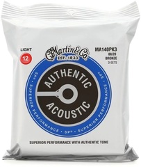 Martin Authentic Superior Performance Acoustic Guitar Strings - 80/20 Bronze Light