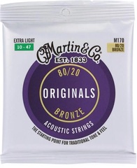 Martin M170 Original 80-20 Bronze Acoustic Guitar Strings - .010-.047 Extra Light