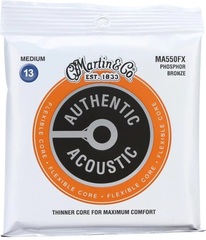 Martin MA550FX Authentic Flexible Core 92/8 Phosphor Bronze Acoustic Guitar Strings - .013-.056 Medium