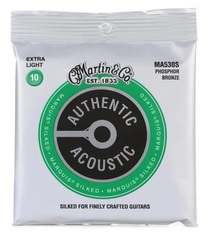 Martin MA530S Authentic Acoustic Marquis Silked 92/8 Phosphor Bronze Guitar Strings - .010-.047 Extra Light