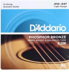 D'Addario EJ38 Phosphor Bronze Acoustic Guitar Strings - .010-.047 Light 12-string