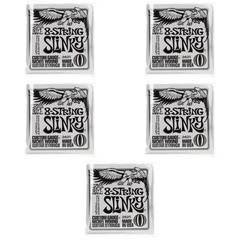 Ernie Ball 2625 Regular Slinky Nickel Wound Electric Guitar Strings - .010-.074 8-string (5-Pack)