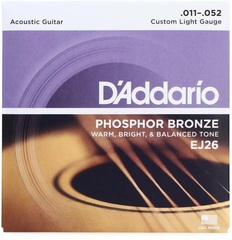 D'Addario EJ26 Phosphor Bronze Acoustic Guitar Strings - .011-.052 Custom Light