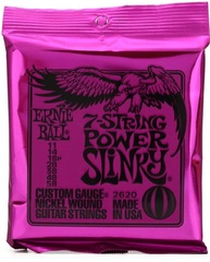 Ernie Ball 2620 Power Slinky Nickel Wound Electric Guitar Strings - .011-.058 7-string
