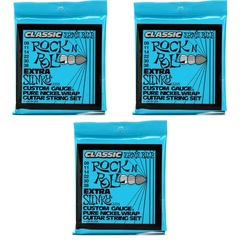 Ernie Ball 2255 Extra Slinky Classic Rock N Roll Electric Guitar Strings - .008-.038 (3-Pack)