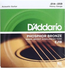 D'Addario EJ18 Phosphor Bronze Acoustic Guitar Strings - .014-.059 Heavy