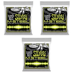 Ernie Ball 2921 Regular Slinky M-Steel Electric Guitar Strings - .010-.046 (3-Pack)