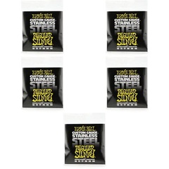 Ernie Ball 2246 Regular Slinky Stainless Steel Wound Electric Guitar Strings - .010-.046 (5-Pack)