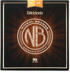 D'Addario NB1256 Nickel Bronze Acoustic Guitar Strings - .012-.056 Light Top/Medium Bottom