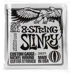 Ernie Ball 2625 Regular Slinky Nickel Wound Electric Guitar Strings - .010-.074 8-string