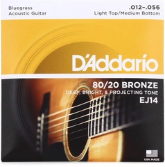 D'Addario EJ14 80/20 Bronze Acoustic Guitar Strings - .012-.056 Light Top/Medium Bottom Bluegrass