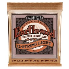 Ernie Ball 2153 Earthwood Phosphor Bronze Acoustic Guitar Strings - .009-.046 Light 12-string