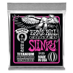 Ernie Ball 3123 Super Slinky Coated Titanium RPS Electric Guitar Strings - .009-.042