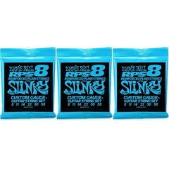 Ernie Ball 2238 Extra Slinky RPS Nickel Wound Electric Guitar Strings - .008-.038 (3-Pack)