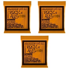 Ernie Ball 2252 Hybrid Slinky Classic Rock N Roll Electric Guitar Strings - .009-.046 (3-Pack)
