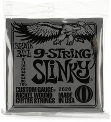 Ernie Ball 2628 Regular Slinky Nickel Wound Electric Guitar Strings - .009-.105 9-string