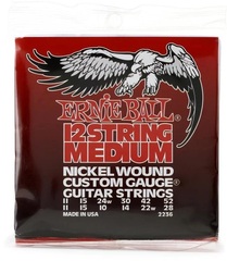 Ernie Ball 2236 Medium 12-string Nickel Wound Custom Gauge Electric Strings - .011-.052