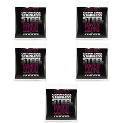Ernie Ball 2245 Power Slinky Stainless Steel Wound Electric Guitar Strings - .011-.048 (5-Pack)