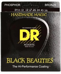 DR Strings BKA-13 Black Beauties K3 Coated Acoustic Guitar Strings - .013-.056 Medium