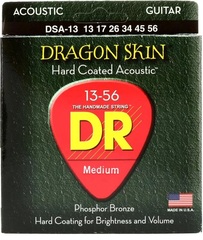 DR Strings DSA-13 Dragon-Skin Phosphor Bronze Coated Acoustic Guitar Strings - .013-.056 Medium Heavy