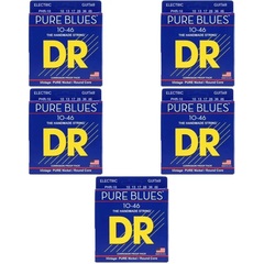 DR Strings PHR-10 Pure Blues Pure Nickel Electric Guitar Strings - .010-.046 Medium (5-pack)