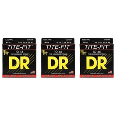 DR Strings MT-10 Tite-Fit Compression Wound Electric Guitar Strings - .010-.046 Medium (3-Pack)