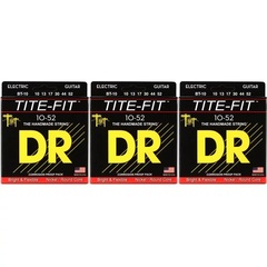 DR Strings BT-10 Tite-Fit Compression Wound Electric Guitar Strings - .010-.052 Big Heavy (3-Pack)