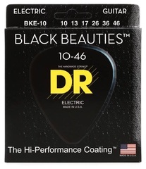 DR Strings BKE-10 Black Beauties K3 Coated Electric Guitar Strings - .010-.046 Medium