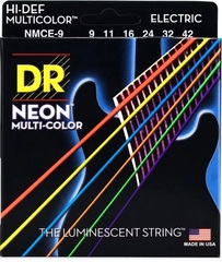 DR Strings NMCE-9 Hi-Def Neon Multi-Color K3 Coated Electric Guitar Strings - .009-.042 Light