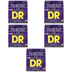 DR Strings LTR-9 Hi-Beam Nickel Plated Electric Strings - .009-.042 Light (5-Pack)