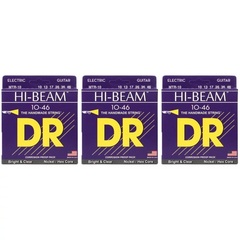 DR Strings MTR-10 Hi-Beam Nickel Plated Electric Strings - .010-.046 Medium (3-Pack)