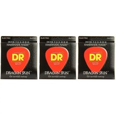 DR Strings DSE-9/46 Dragon Skin K3 Coated Electric Guitar Strings - .009-.046 Light & Heavy 3-Pack
