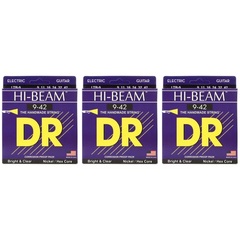 DR Strings LTR-9 Hi-Beam Nickel Plated Electric Strings - .009-.042 Light (3-Pack)
