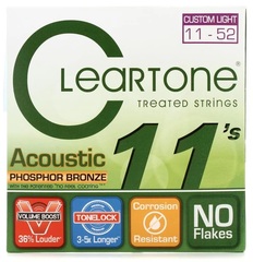 Cleartone 7411 EMP Phosphor Bronze Acoustic Guitar Strings - .011-.052 Custom Light