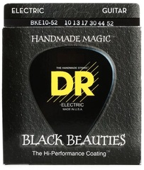 DR Strings BKE-10/52 Black Beauties K3 Coated Electric Guitar Strings - .010-.052 Big and Heavy