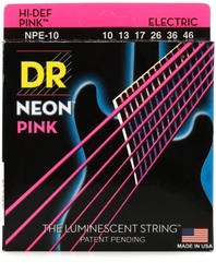DR Strings NPE-10 Hi-Def Neon Pink K3 Coated Electric Guitar Strings - .010-.046 Medium