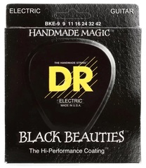 DR Strings BKE-9 Black Beauties K3 Coated Electric Guitar Strings - .009-.042 Light