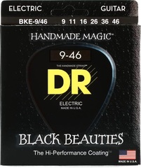 DR Strings BKE-9/46 Black Beauties K3 Coated Electric Guitar Strings - .009-.046 Light Heavy