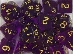 Set of 8d6 Dice - Translucent Dark Purple w/ Gold