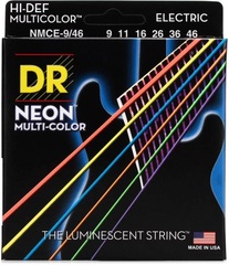 DR Strings Neon Multi-Color K3 NMCE-9/46 Hi-Def Coated Electric Guitar Strings - .009-.046 Light-Medium